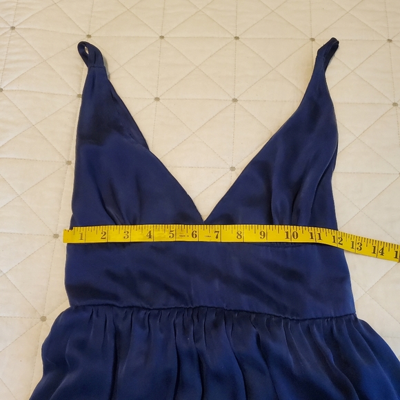 OPTIONS 100% Silk Royal Blue Mini Dress! Size S/M. - Picture 7 of 11